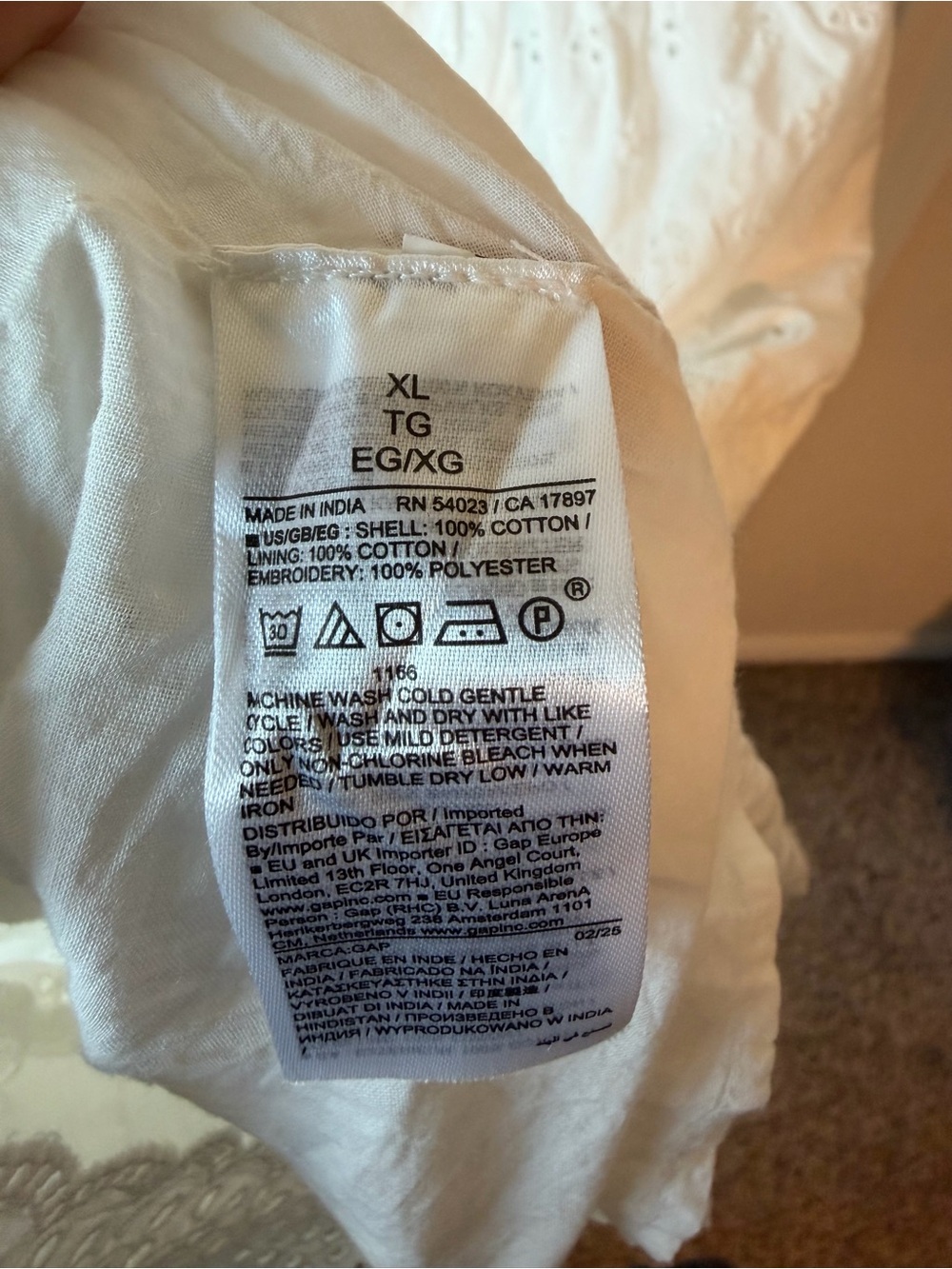 NWOT Gap x Doen White Lace Eyelet Tiered Midi Dress - Picture 7 of 7